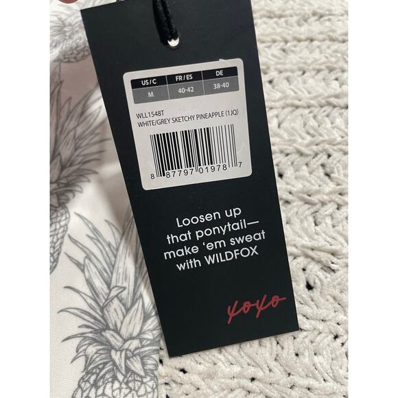 NWT Wildfox Pineapple Leggings Ankle Crop WLL1548T Womens Size Medium White Gray - Picture 6 of 11